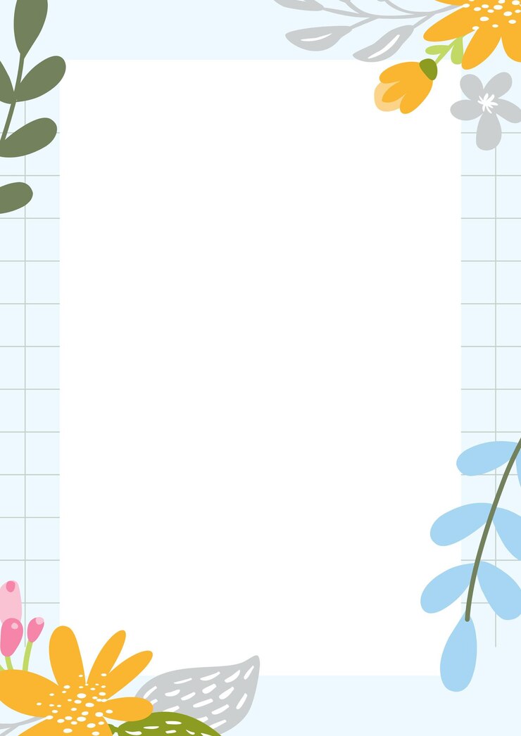 PSD 緑と青の花のページの境界