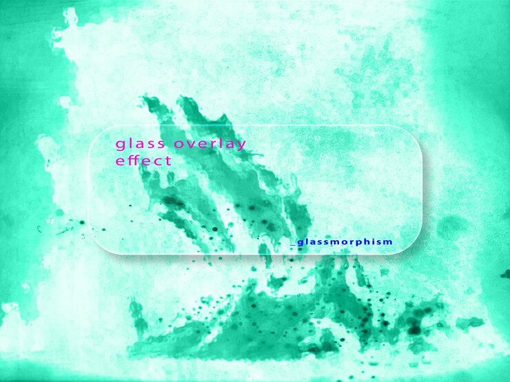 PSD a green and blue piece of paper with the words quot glass quot on it