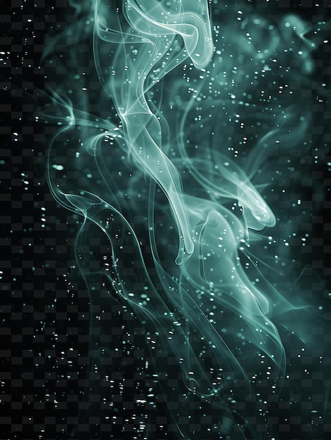 PSD a green and blue swirl of smoke on a black background