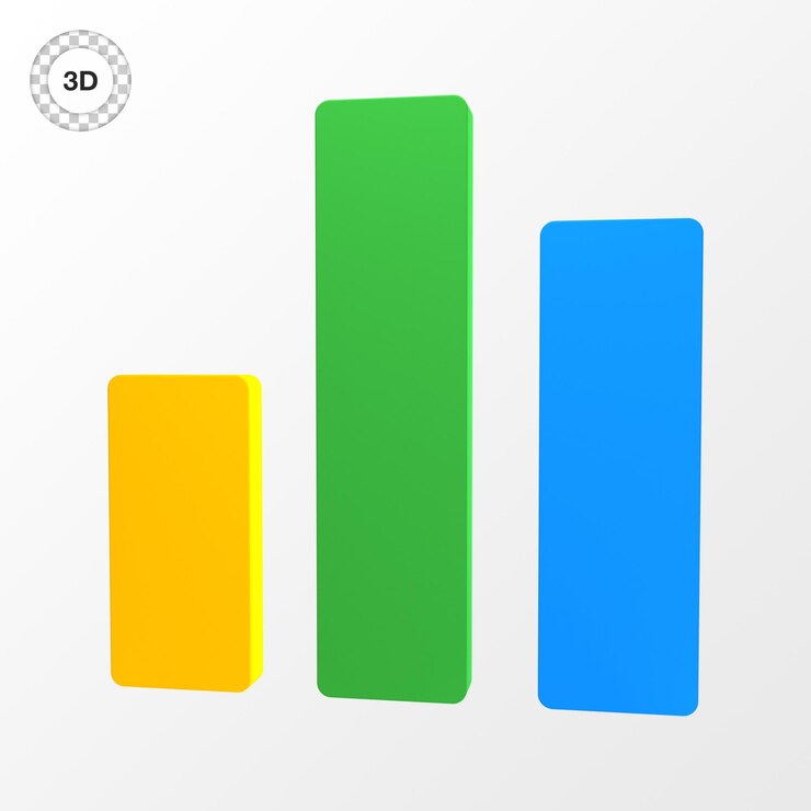 PSD a green, blue, and yellow graphic that says 3d.