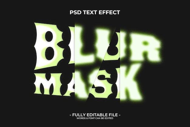 PSD green blur text effect