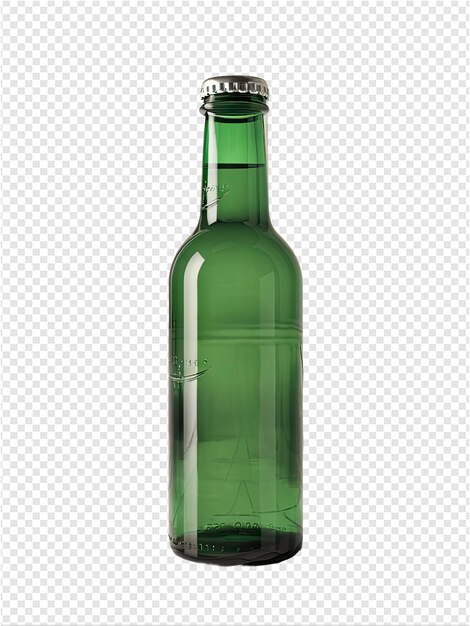 PSD a green bottle of beer with a label that says empty