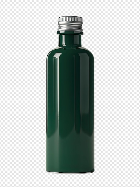 PSD a green bottle of green liquid with a silver cap