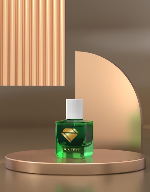 PSD green bottle perfume spotlight psd