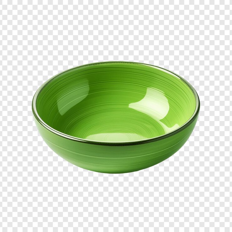 PSD green bowl isolated on transparent background