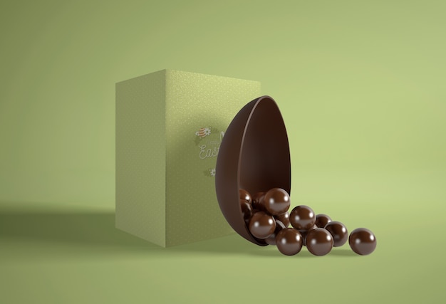 Green box with chocolate eggs