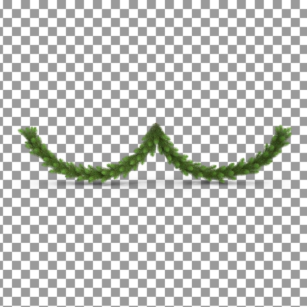 Green branches of a mustache with a green border on isolated and transparent background