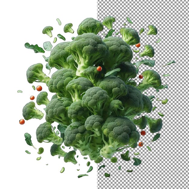 PSD green broccoli isolationpng