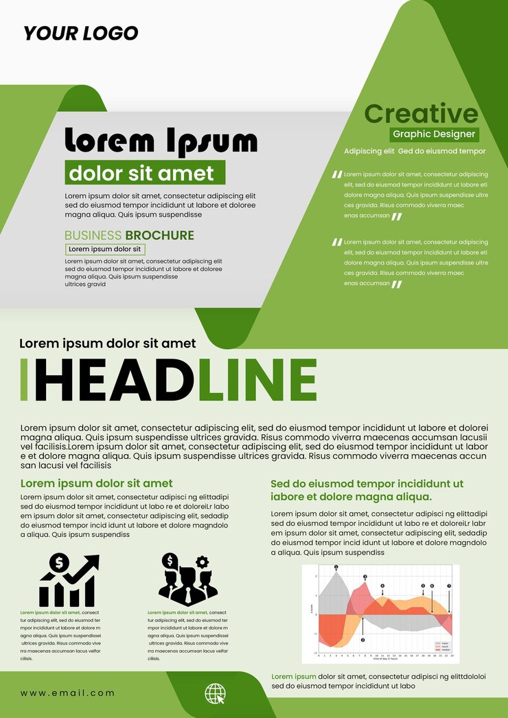 PSD green brochure flyer eps