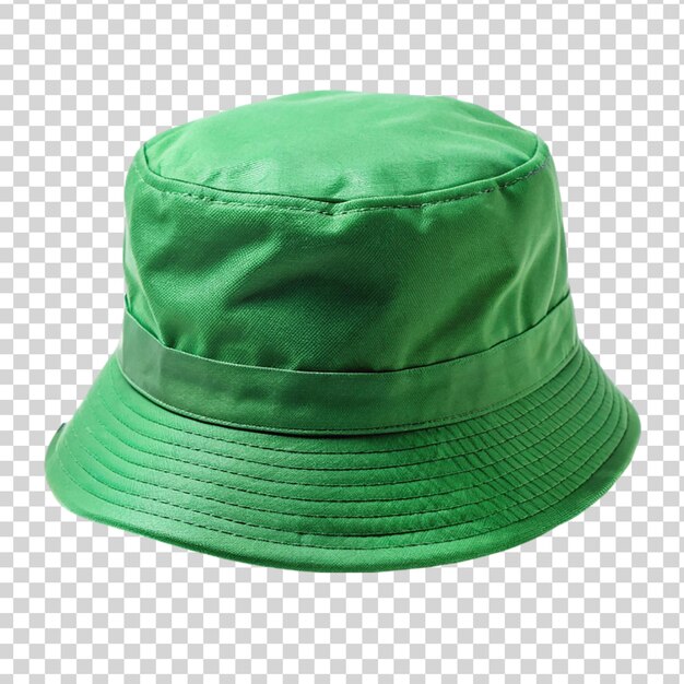 Green bucket hat isolated on transparent background