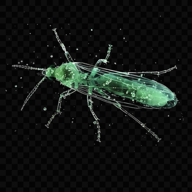 A green bug with green spots on it