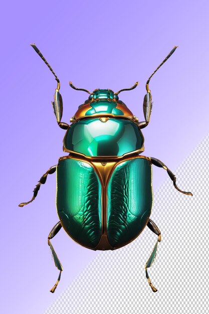 PSD un bug verde con un corpo giallo e un bug verde sul lato