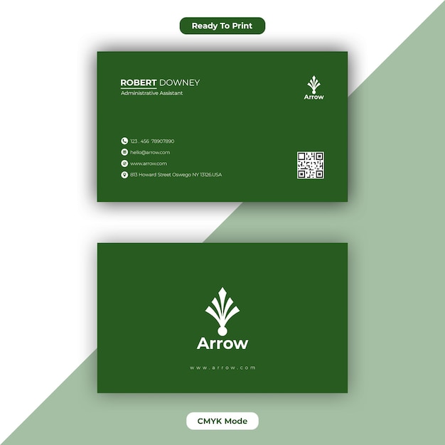 green business card design