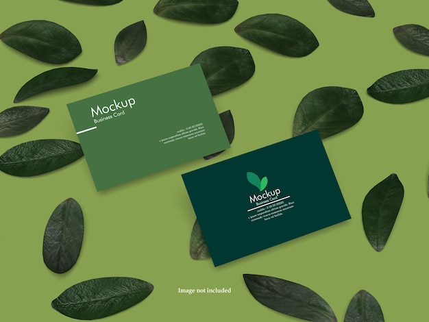 Green business card mockup