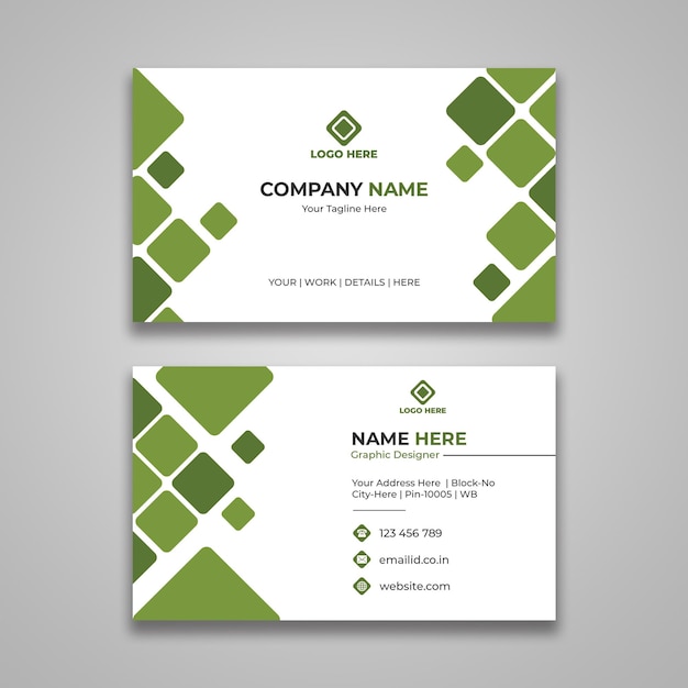 PSD green business card