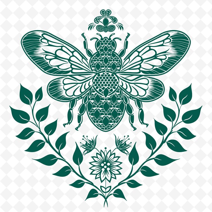 PSD a green butterfly with a butterfly on the back of it