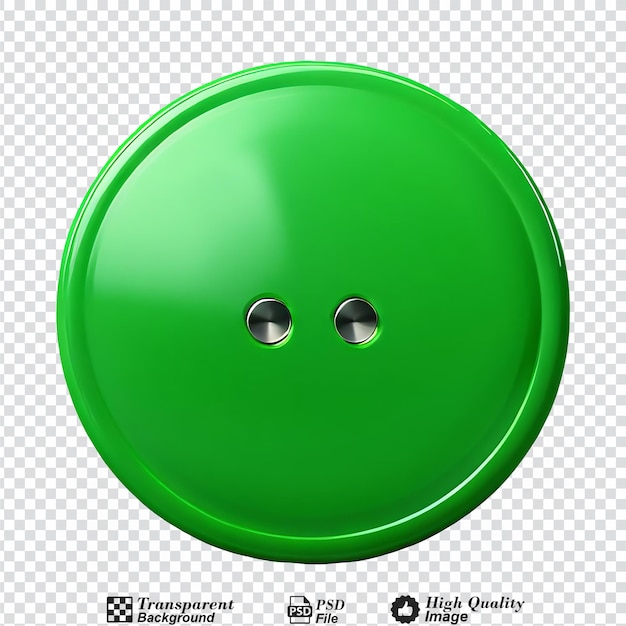 PSD green button isolated on transparent background