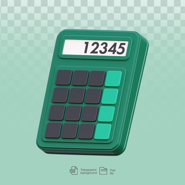 PSD calcolatrice verde nella vista del file psd