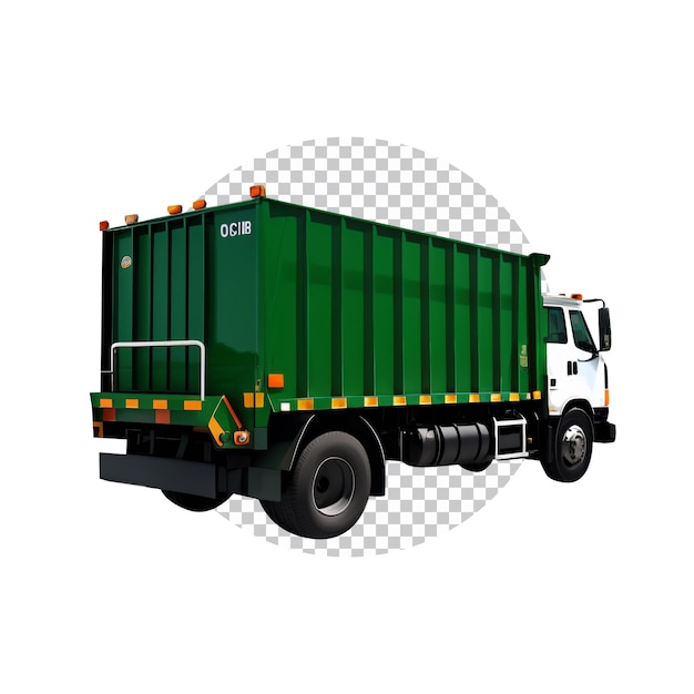 Green cargo garbage truck isolated ai generated image