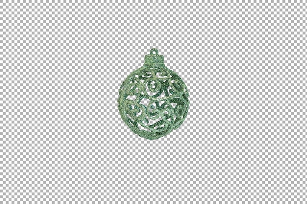 PSD green carved christmas ball isolated