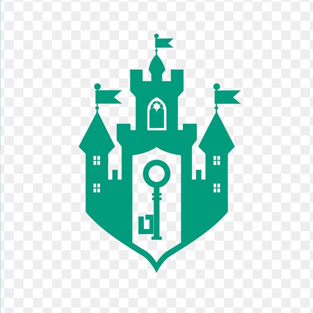 PSD a green castle on a white background