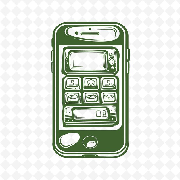 PSD a green cell phone with the numbers 10 and 0 on it