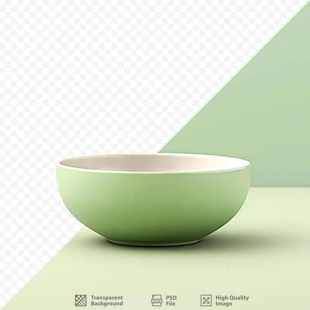 PSD green ceramic bowl on transparent background