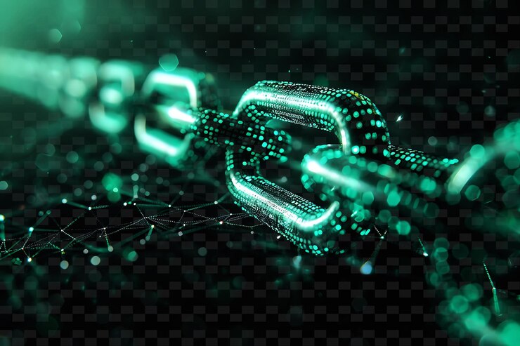 PSD a green chain with the number 7 on it