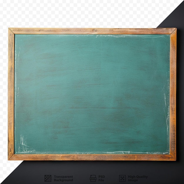 PSD a green chalkboard with a wooden frame that says 