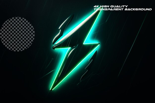 Green charging lightning bolt logo on transparent background