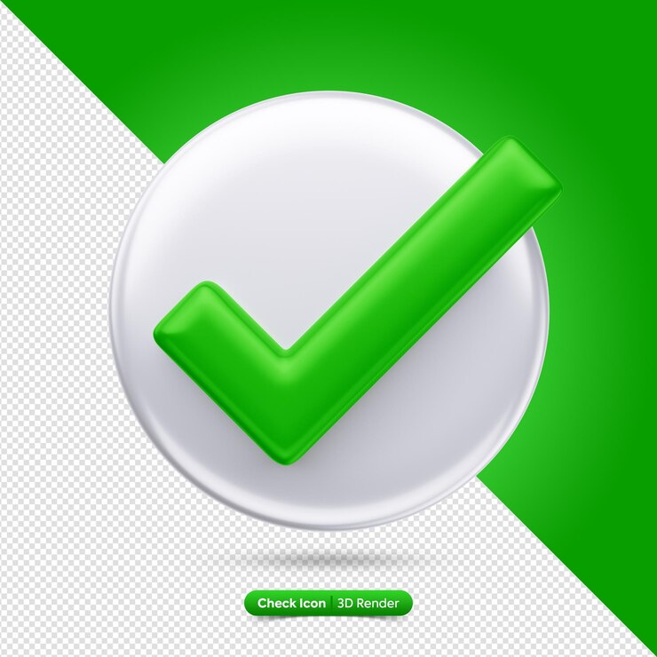 Green check 3d icon