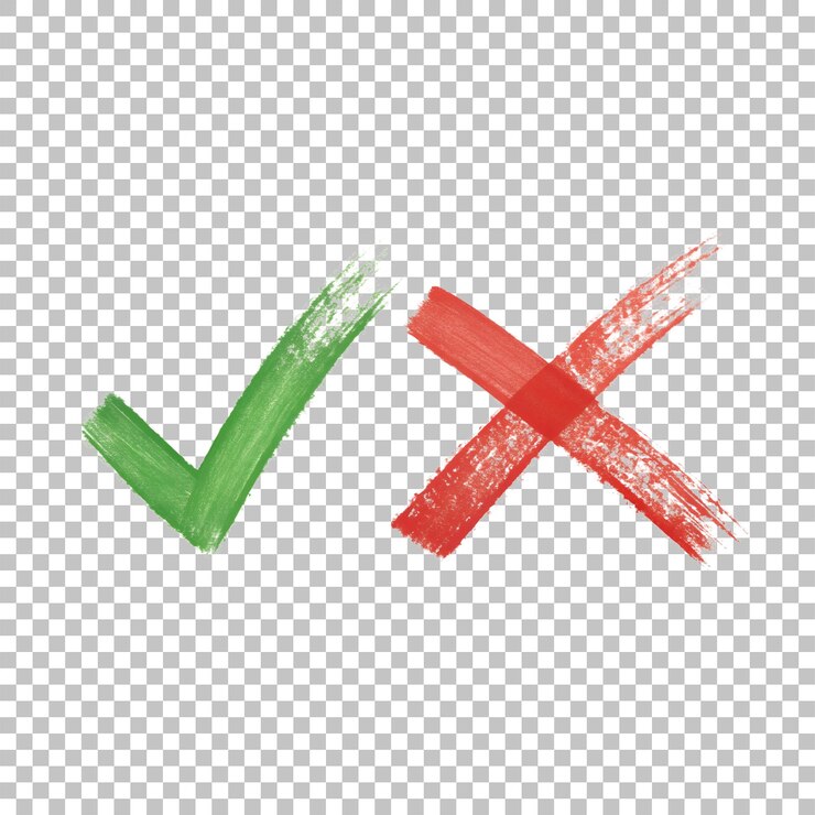 PSD green check and red cross marks