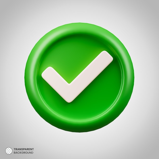 PSD green check mark icon 3d element illustration