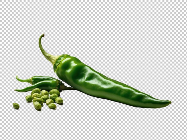 PSD green chili pepper on transparent background