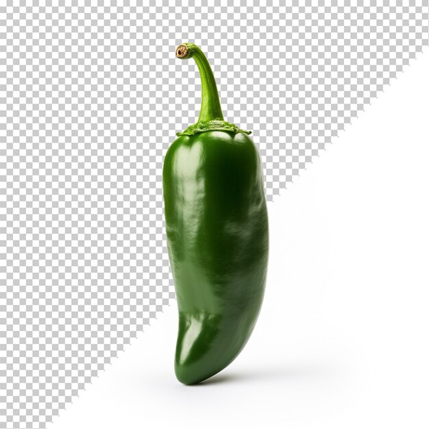 Green chilli isolated on transparent background