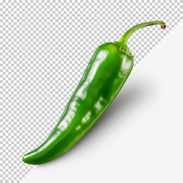 Green chilli isolated on transparent background