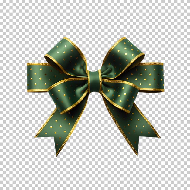 PSD green christmas bow isolated on transparent background