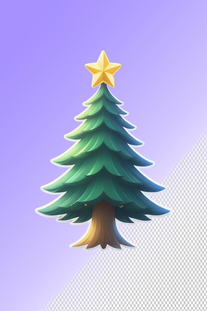 PSD a green christmas tree with a star on it