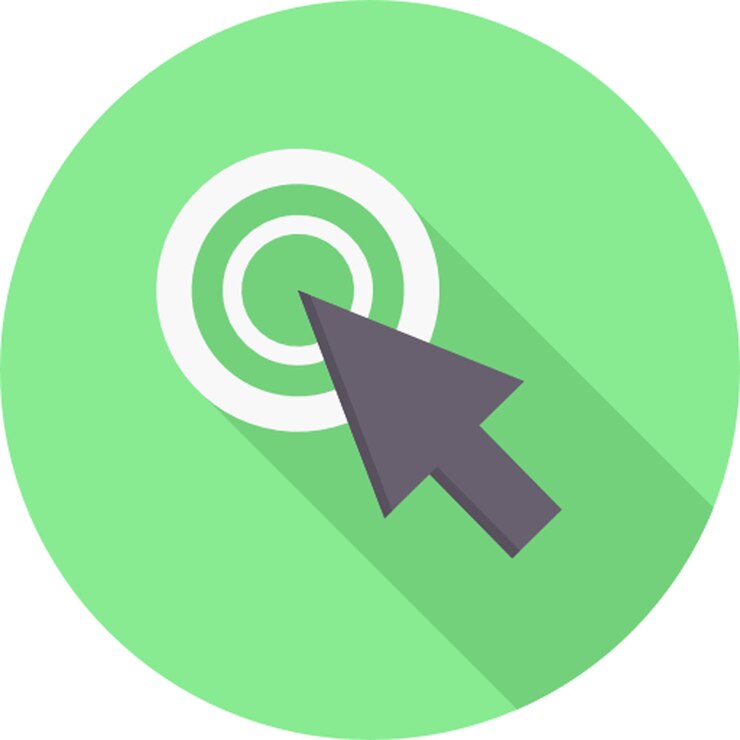 PSD a green circle with a black arrow pointing to the left