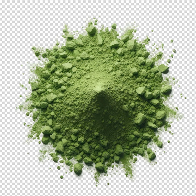 A green circle with green particles on it
