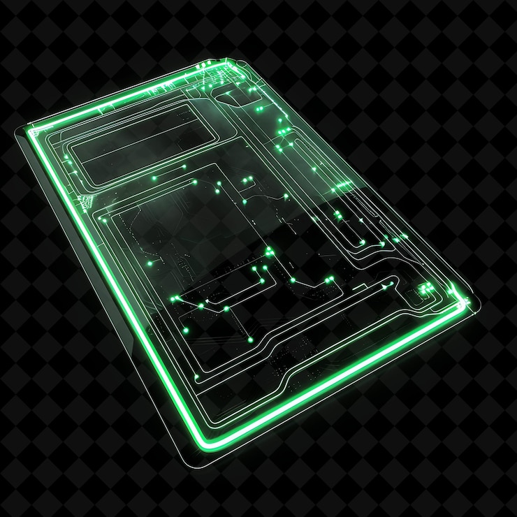 PSD a green circuit board with a line that says circuit on it
