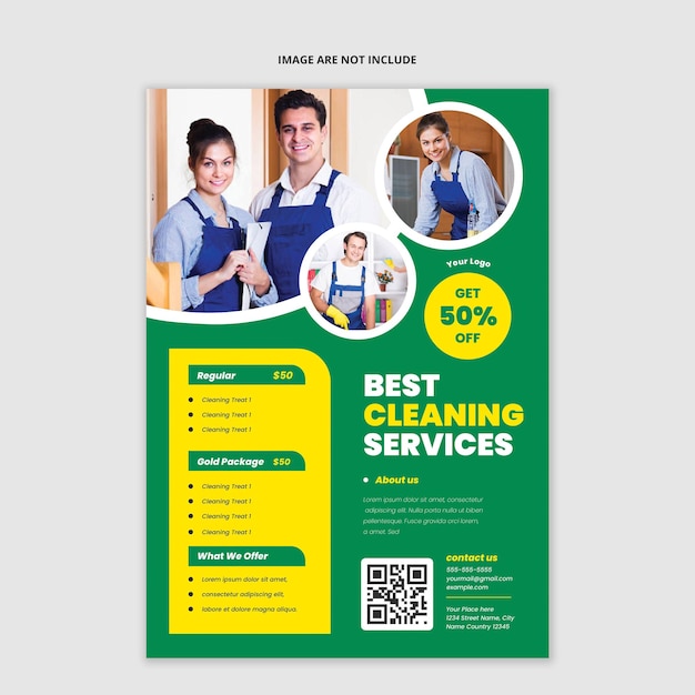 PSD green cleaning services flyer