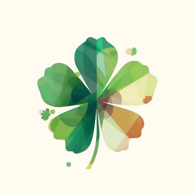 Green clover leaf isolated on white background St Patrick's Day illustration