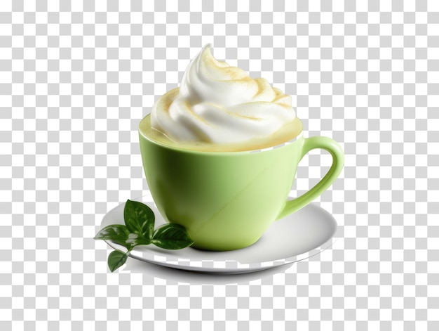 PSD green coffee cup on transparent background vector illustration