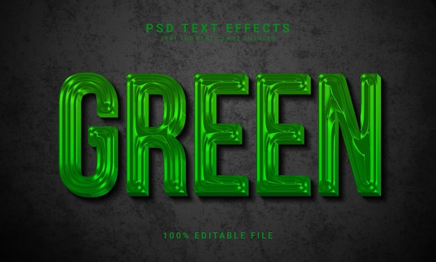 PSD green color 3d text effect