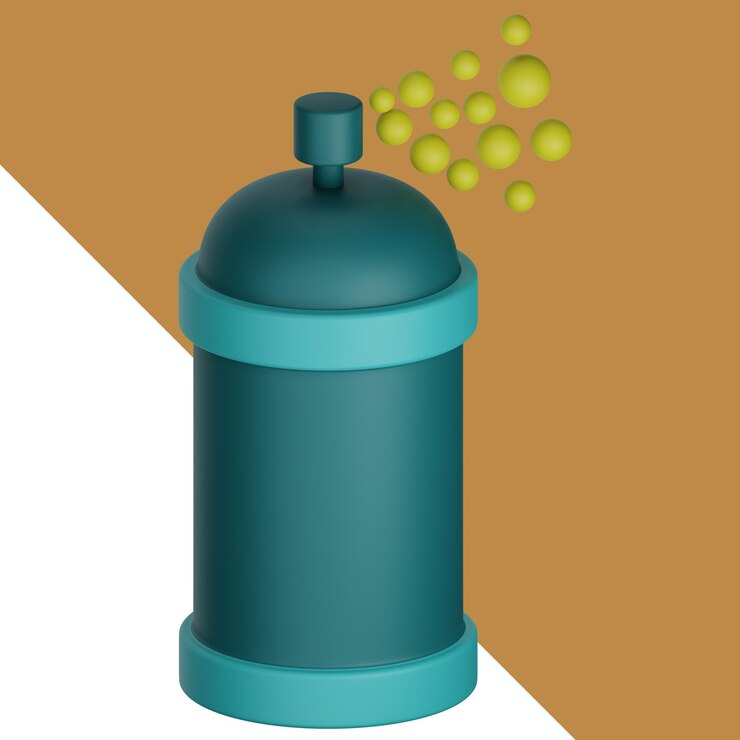 PSD a green container with a blue top that says'smoke'on it