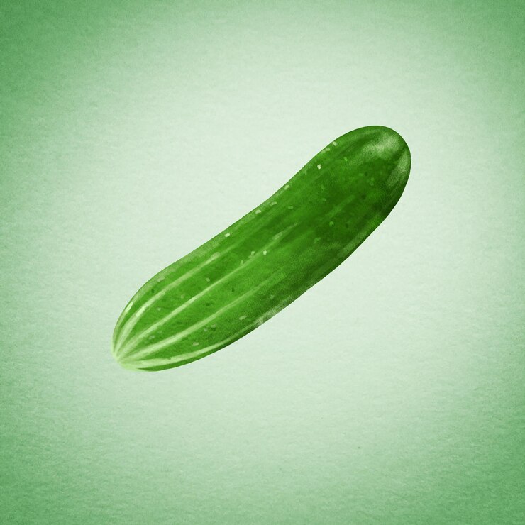 PSD a green cucumber is floating on a green background