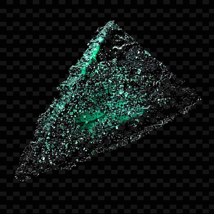 PSD a green diamond shaped object with the green glow on it