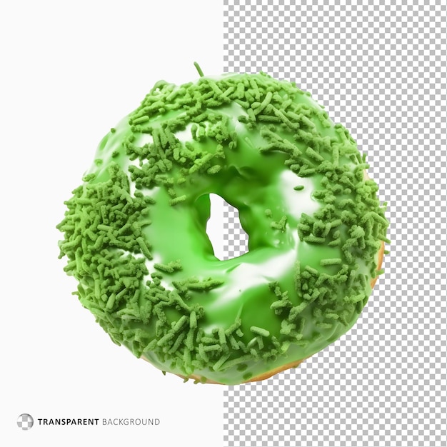 Green donut with transparent background