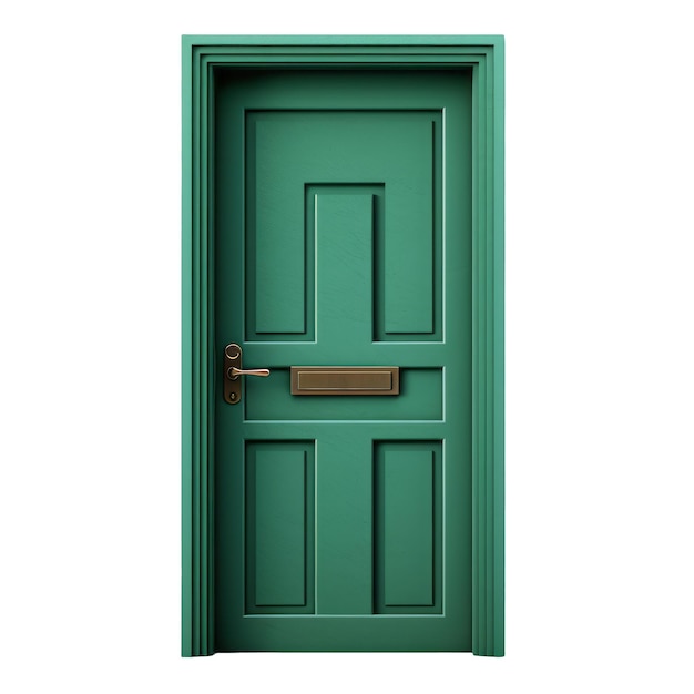 PSD green door on transparent background